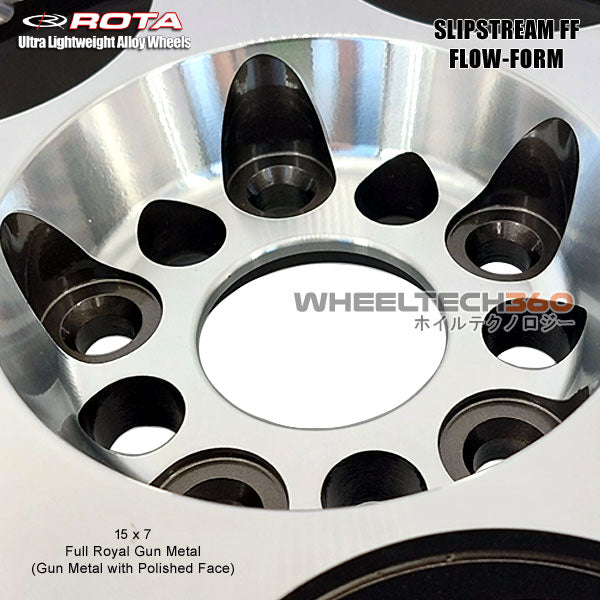 ROTA Wheel Slipstream Flow-Form (15x7, 5x114.3+40mm, 73mm Hub) Full Royal Gun Metal