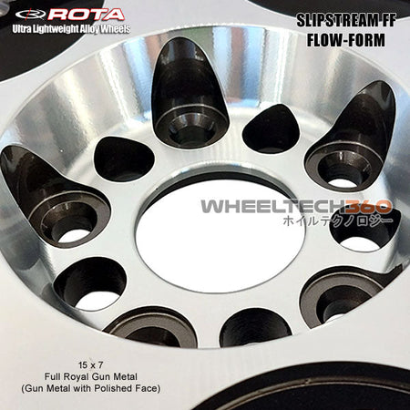 ROTA Wheel Slipstream Flow-Form (15x7, 5x114.3+40mm, 73mm Hub) Full Royal Gun Metal