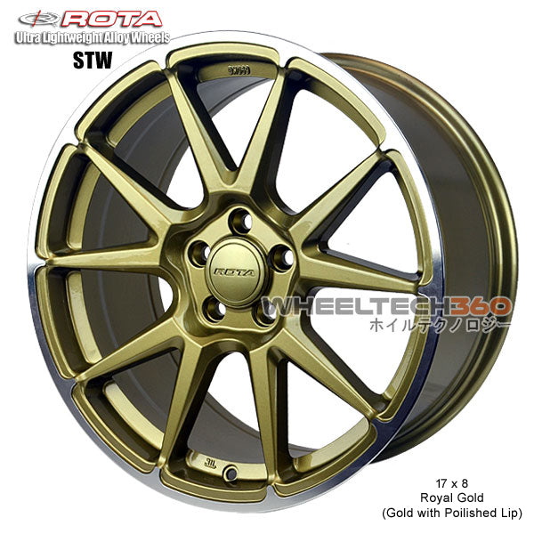ROTA Wheel STW (17x8, 5x100+44mm, 73mm Hub)