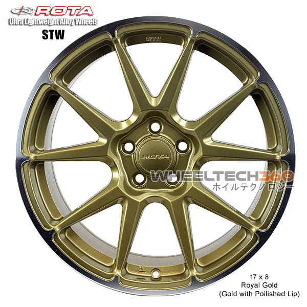 ROTA Wheel STW (17x8, 5x114.3+44mm, 73mm Hub)