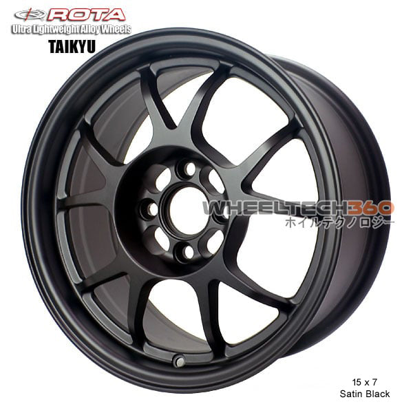ROTA Wheel Taikyu (15x7, 4x100+35mm, 56.1mm Hub) Satin Black