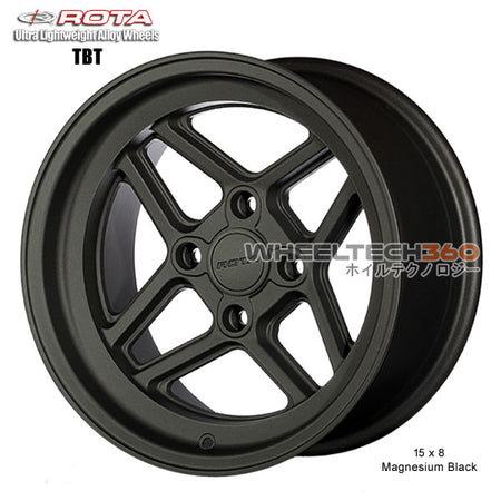 ROTA Wheel TBT (15x8, 4x114.3+0mm, 73mm Hub) Magnesium Black
