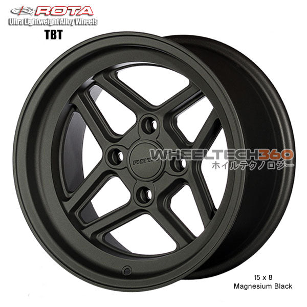 ROTA Wheel TBT (15x8, 4x114.3+0mm, 73mm Hub) Magnesium Black