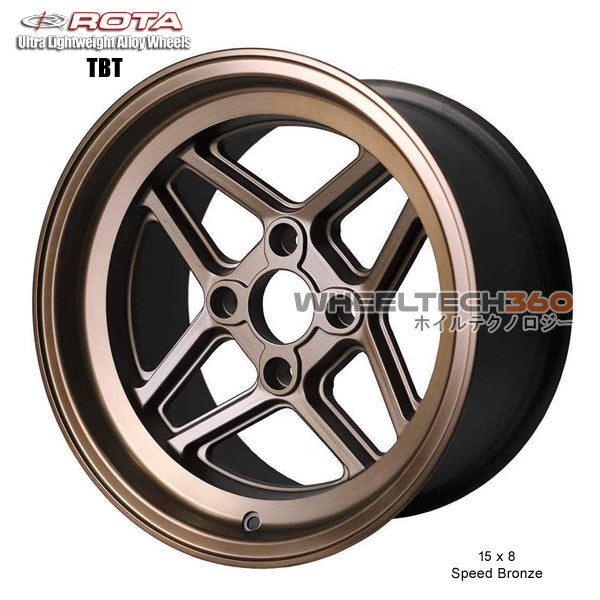 ROTA Wheel TBT (15x8, 4x114.3+0mm, 73mm Hub) Speed Bronze