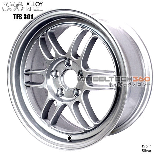 356 Racing Wheels TFS-301 (15x7, 5x100+35mm, 57.1mm Hub) 4 Wheels Bundle