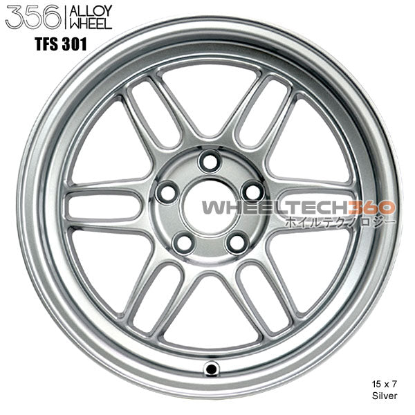356 Racing Wheels TFS-301 (15x7, 5x100+35mm, 57.1mm Hub) 4 Wheels Bundle