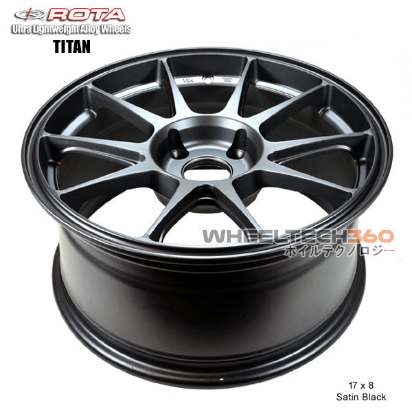 ROTA Wheel Titan (17x8, 4x100+40mm, 67.1mm Hub) Satin Black
