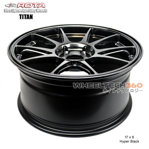 ROTA Wheel Titan (17x8, 5x114+45mm, 73mm Hub) Hyper Black