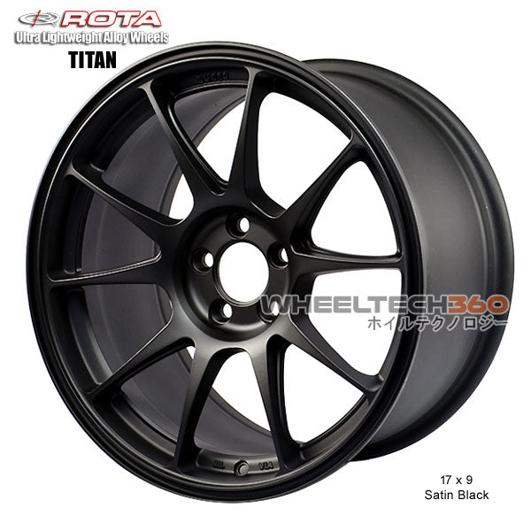 ROTA Wheel Titan (17x9, 5x100+35mm, 73mm Hub) Satin Black