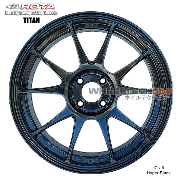 ROTA Wheel Titan (17x9, 4x100+42mm, 67.1mm Hub)  Hyper Black