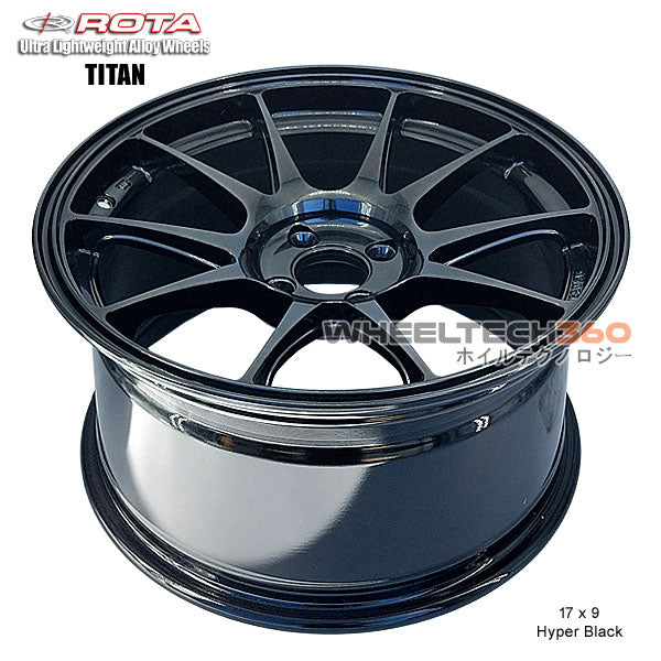 ROTA Wheel Titan (17x9, 4x100+42mm, 67.1mm Hub)  Hyper Black