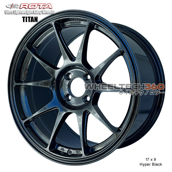 ROTA Wheel Titan (17x9, 4x100+42mm, 67.1mm Hub)  Hyper Black