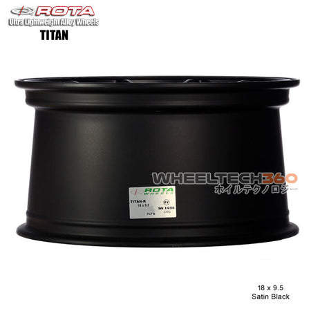 ROTA Wheel Titan (18x9.5, 5x100+38mm, 73mm Hub) Satin Black