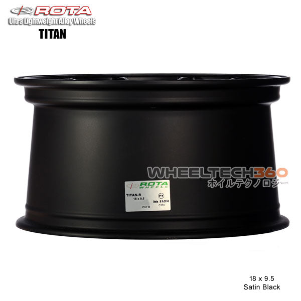 ROTA Wheel Titan (18x9.5, 5x100+38mm, 73mm Hub) Satin Black