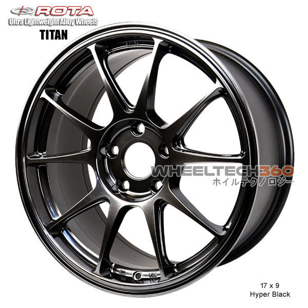 ROTA Wheel Titan (17x9, 5x114.3+42mm, 73mm Hub) Hyper Black