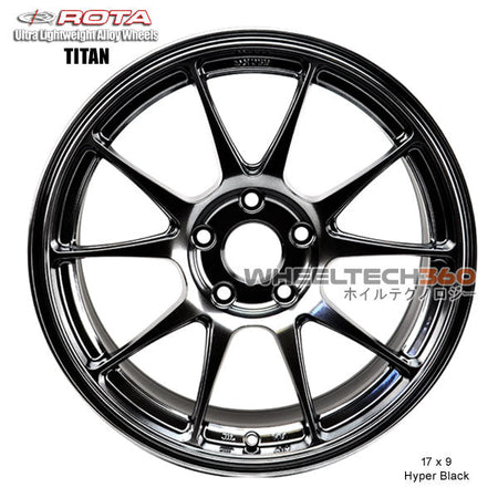ROTA Wheel Titan (17x9, 5x114.3+42mm, 73mm Hub) Hyper Black