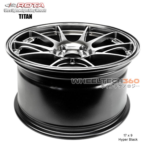 ROTA Wheel Titan (17x9, 5x114.3+42mm, 73mm Hub) Hyper Black