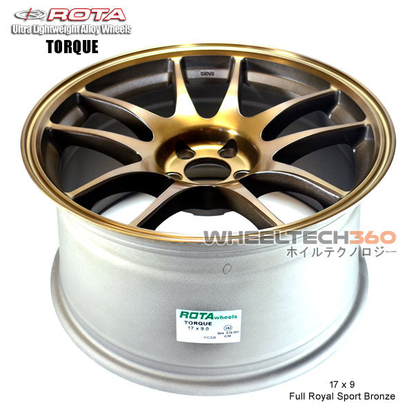 ROTA Wheel Torque (17x9, 5x100+30mm, 73mm Hub) Full Royal Sport Bronze