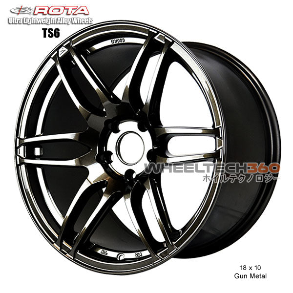 ROTA Wheel TS-6R (18x10, 5x114.3+45mm, 73mm Hub)  Gun Metal