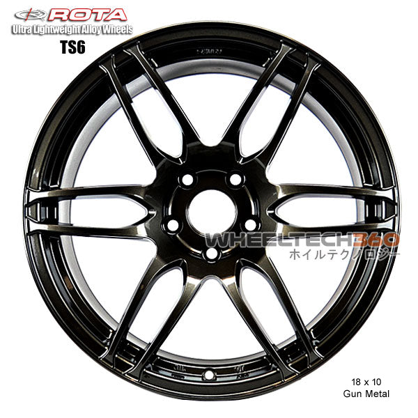 ROTA Wheel TS-6R (18x10, 5x114.3+45mm, 73mm Hub)  Gun Metal