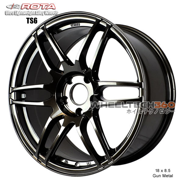 ROTA Wheel TS-6F (18x8.5, 5x114.3+45mm, 73mm Hub) Gun Metal