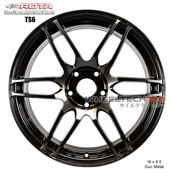 ROTA Wheel TS-6F (18x8.5, 5x114.3+45mm, 73mm Hub) Gun Metal