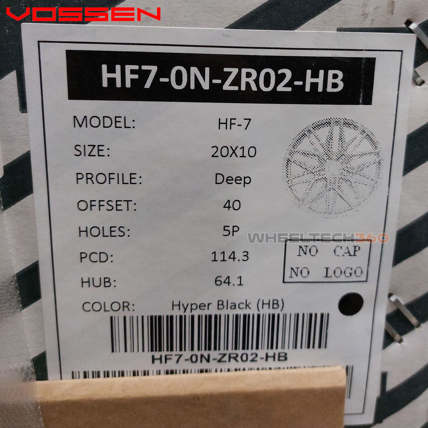 Vossen Wheels Hybrid Forged Series HF-7 (20x10, 5x114.3+40mmm 64.1mm) Hyper Black