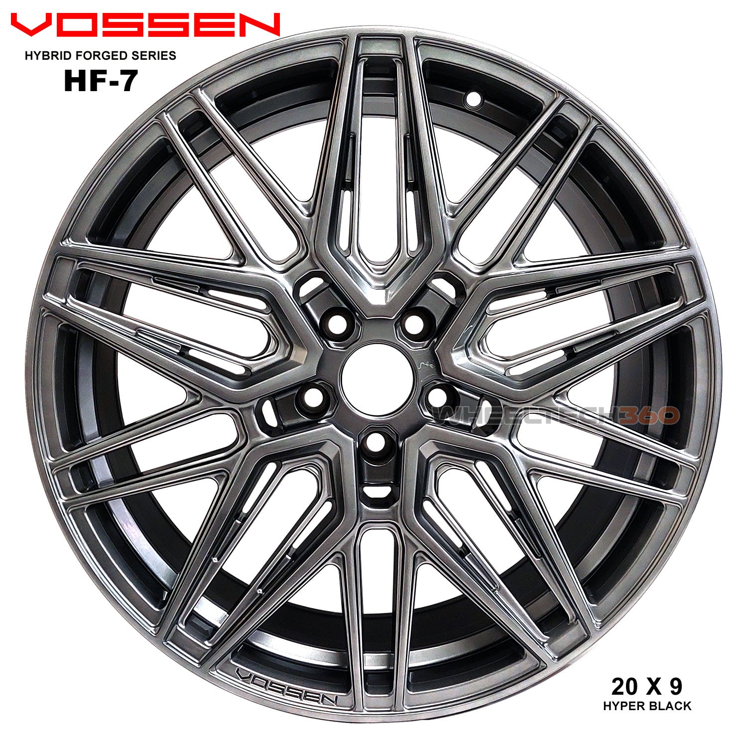 Vossen Wheels Hybrid Forged Series HF-7 (20x9, 5x114.3+32mmm 64.1mm) Hyper Black