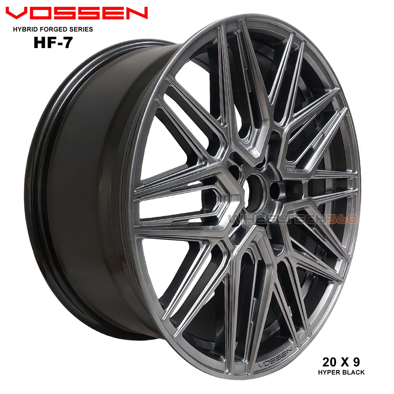 Vossen Wheels Hybrid Forged Series HF-7 (20x9, 5x114.3+32mmm 64.1mm) Hyper Black