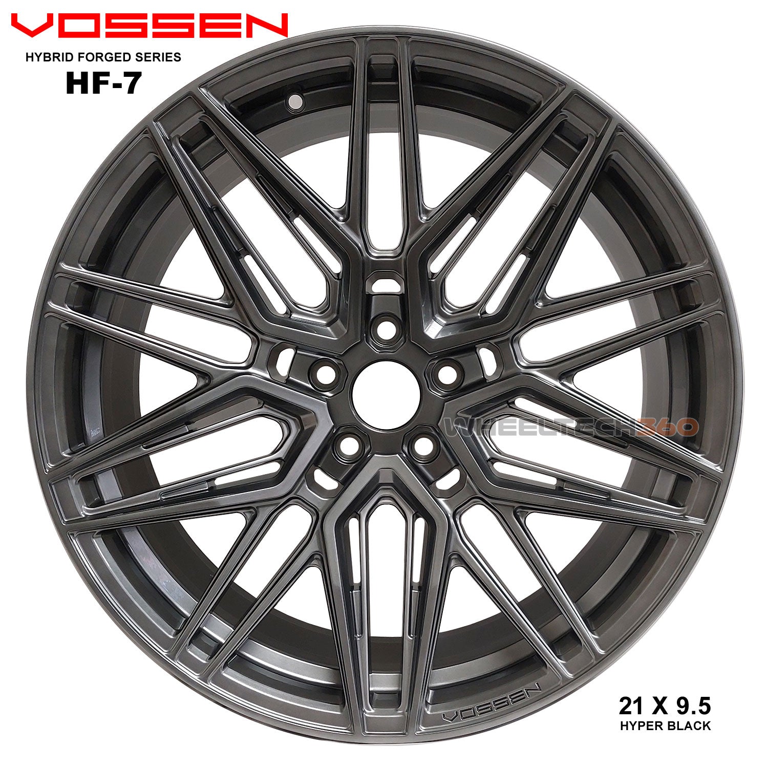 Vossen Wheels Hybrid Forged Series HF-7 (21x9.5, 5x114.3+35mmm 64.1mm) Hyper Black