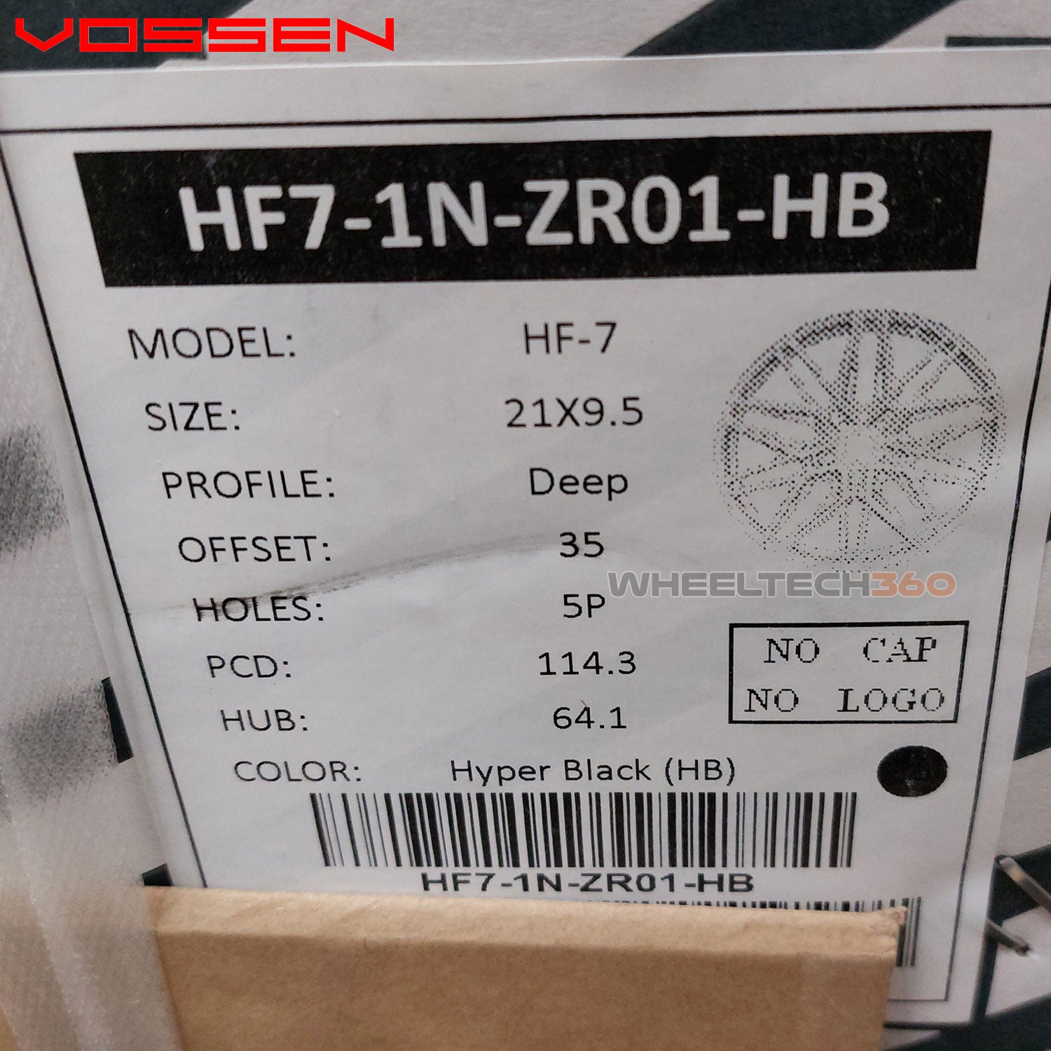 Vossen Wheels Hybrid Forged Series HF-7 (21x9.5, 5x114.3+35mmm 64.1mm) Hyper Black