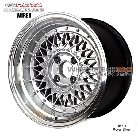 ROTA Wheel Wired (15x9, 4x100+0mm, 67.1mm Hub) Royal Silver