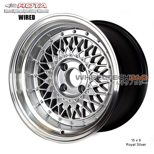ROTA Wheel Wired (15x9, 4x114.3-15mm, 73mm Hub) Royal Silver
