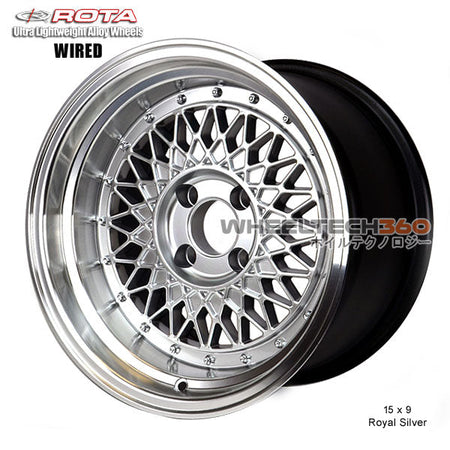 ROTA Wheel Wired (15x9, 4x114.3+0mm, 73mm Hub) Royal Silver