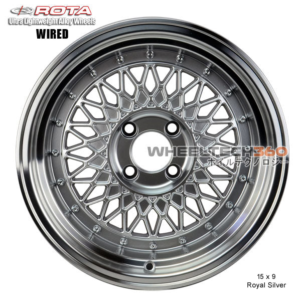 ROTA Wheel Wired (15x9, 4x114.3+0mm, 73mm Hub) Royal Silver